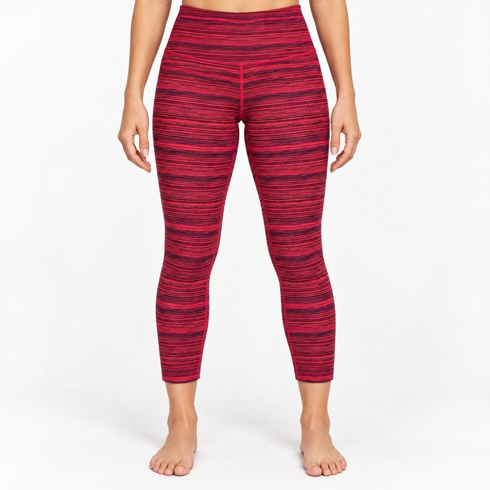 Lululemon Wunder Under Crop High Rise Leggings Red Purple Space Dye Size 6